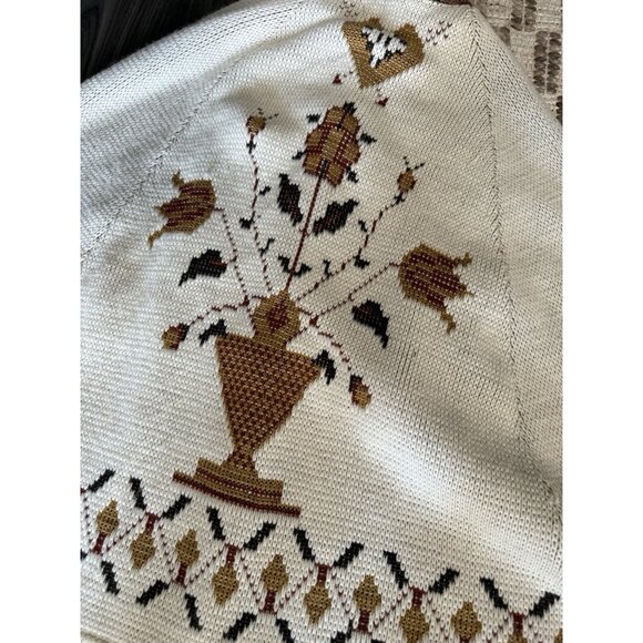 VTG 70's JC Penney Sweater Poncho Cape Women's Dutch Fall One Size Boho Academia - Picture 11 of 13